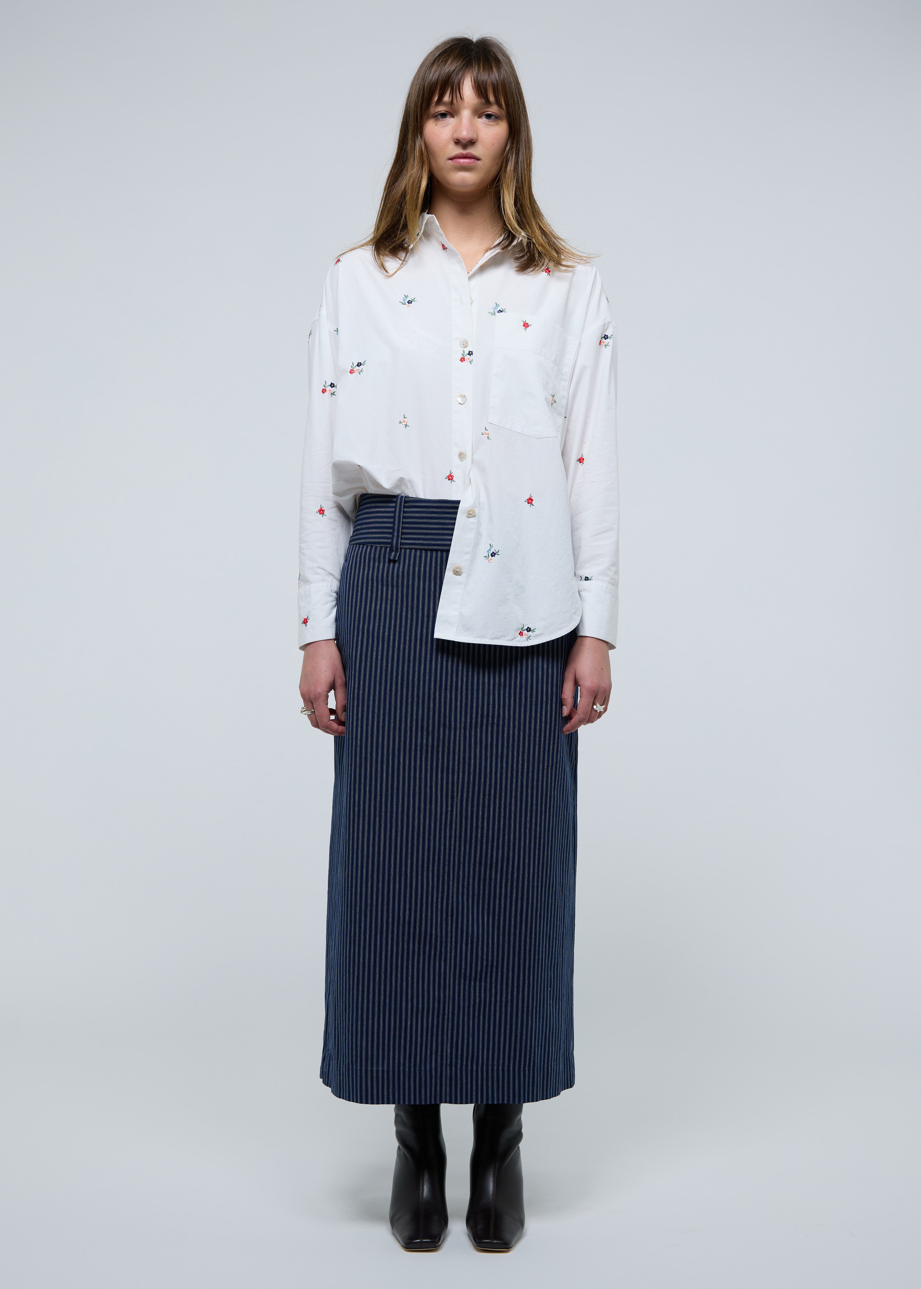 Ditsy Embroidered  Shirt