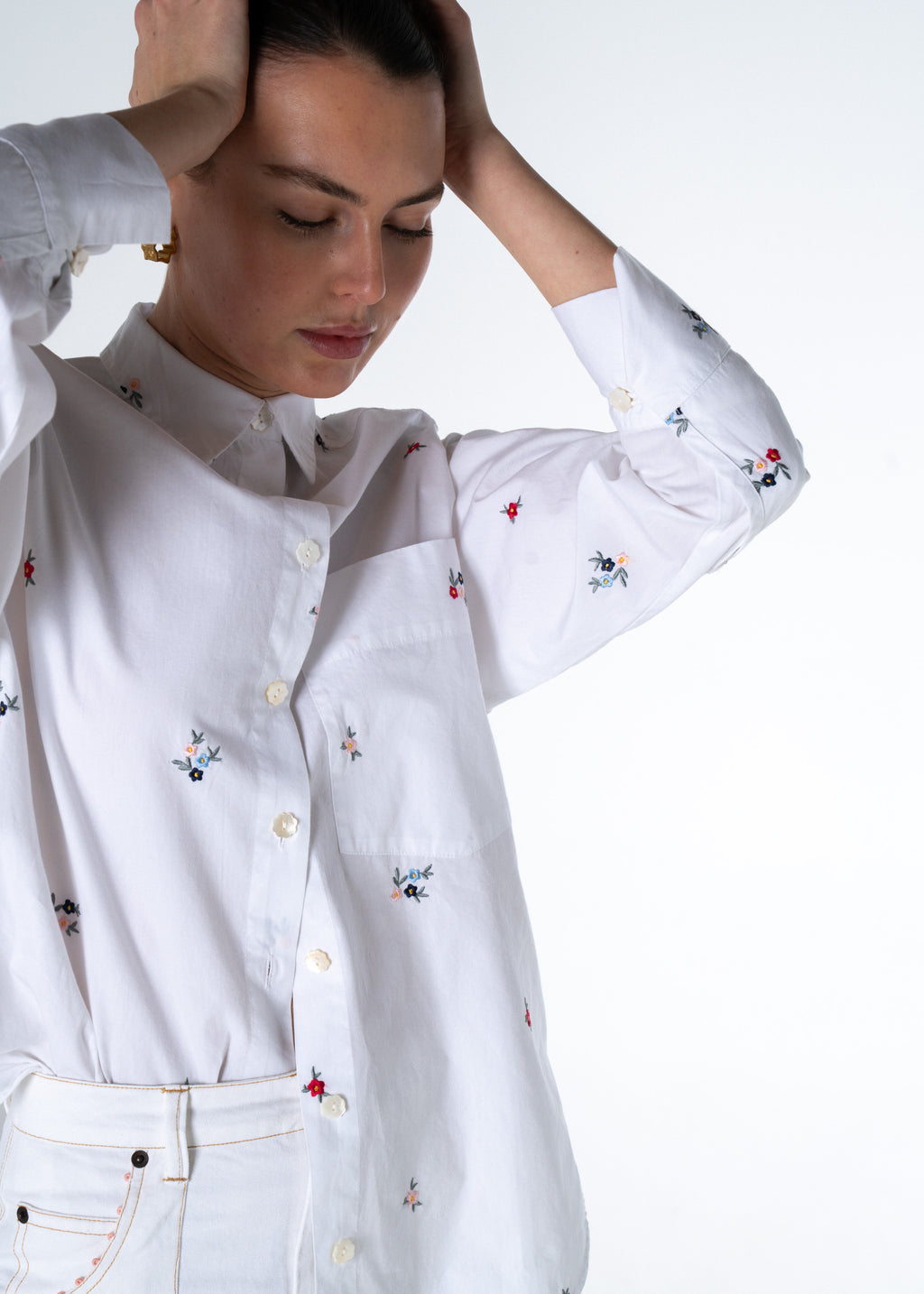 Ditsy Embroidered  Shirt