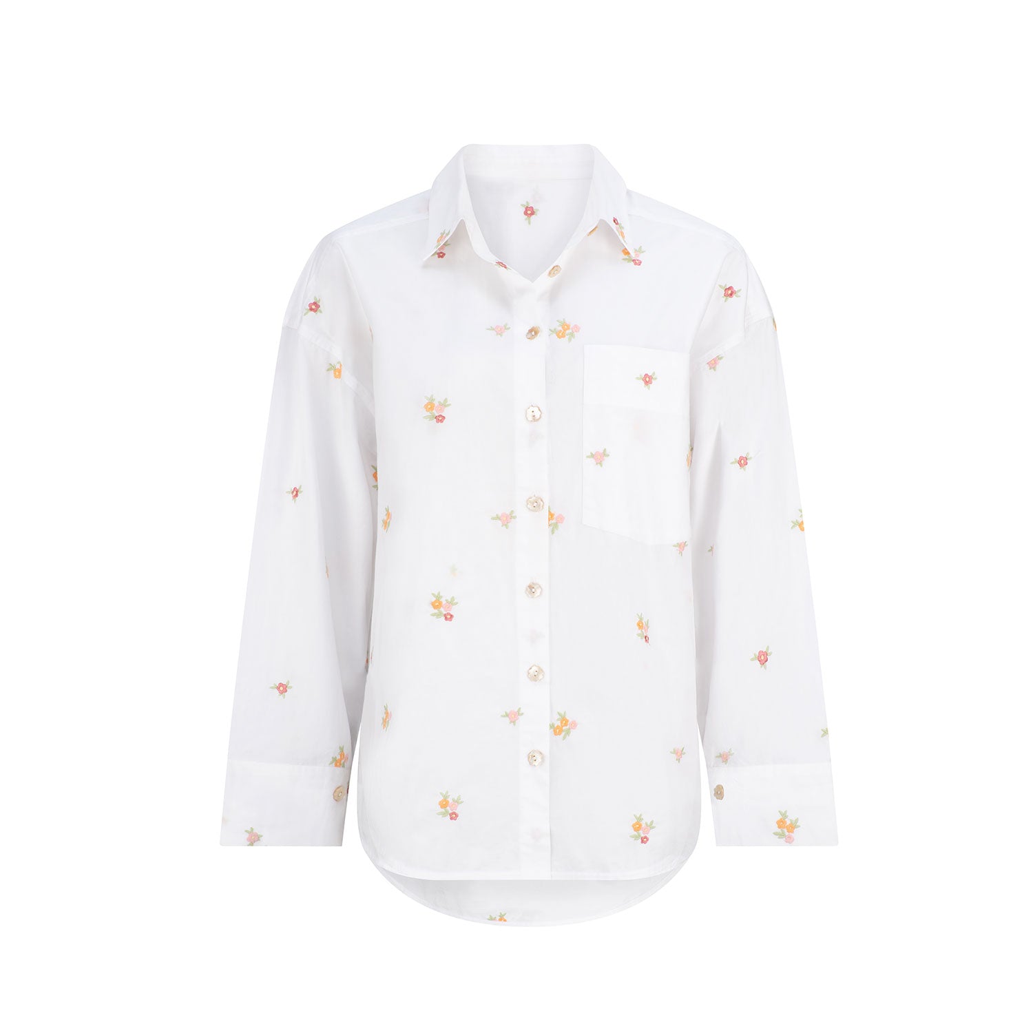 Ditsy Embroidered Shirt - Sherbet