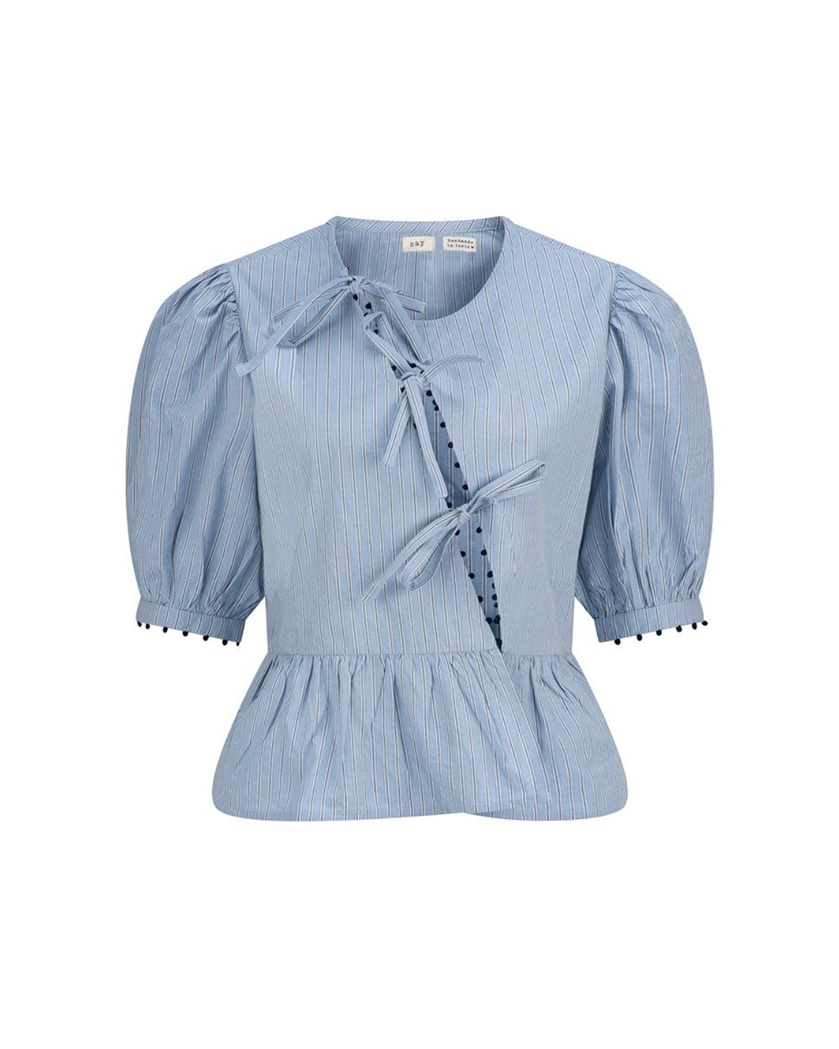 Lily Asymmetric Peplum Tie Blouse