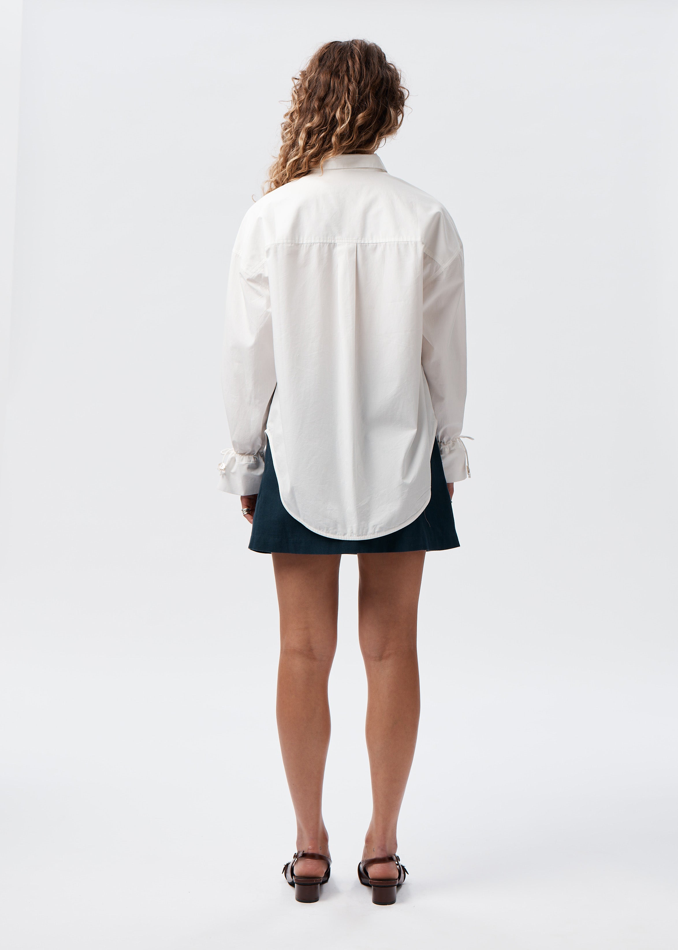 Say the Label Peggy Shirt Ivory Back Detail French Seams